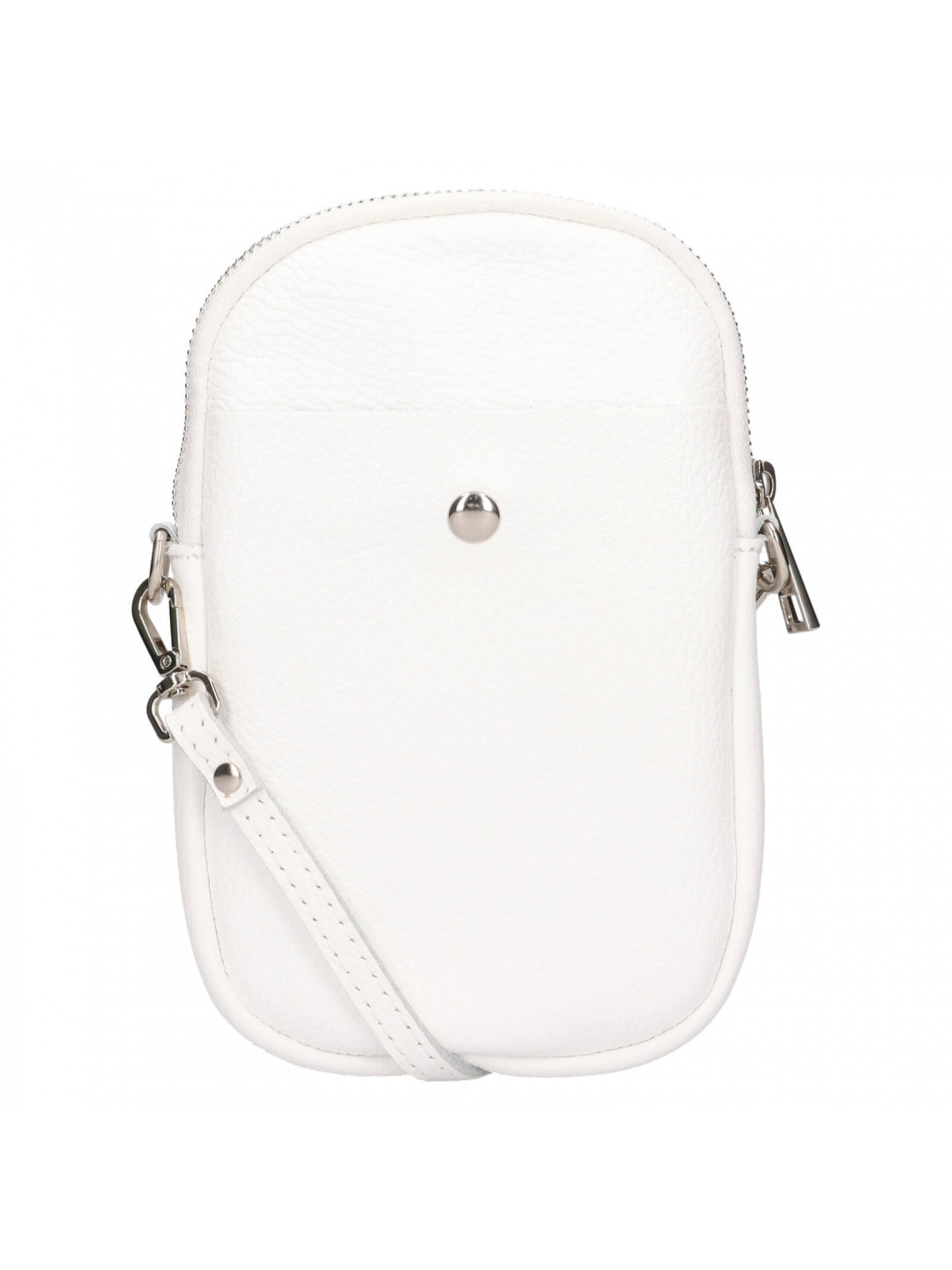 Dámská kožená kabelka na mobil a doklady Italia Monea – bílá